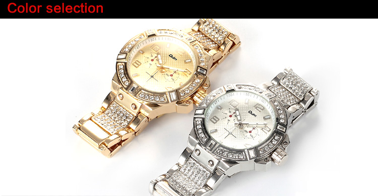 女士镶钻手表时装礼品手表银色金色两种颜色手表图